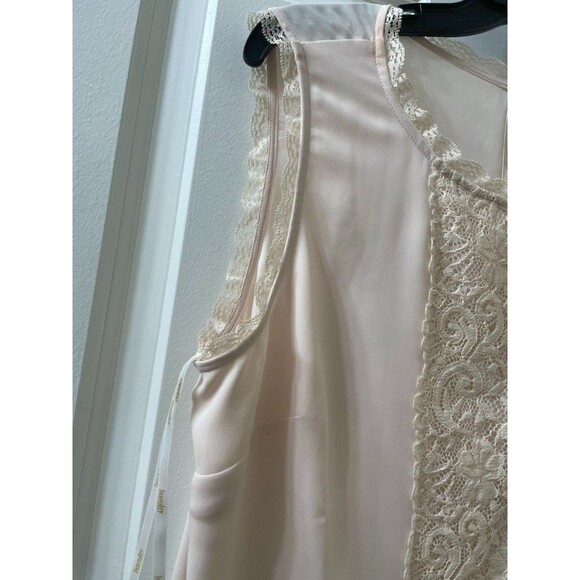 Laundry Shelli Segal Sleeveless Lace Scoop Neck Tank Top Blouse PINK L OFFICE - Picture 4 of 9